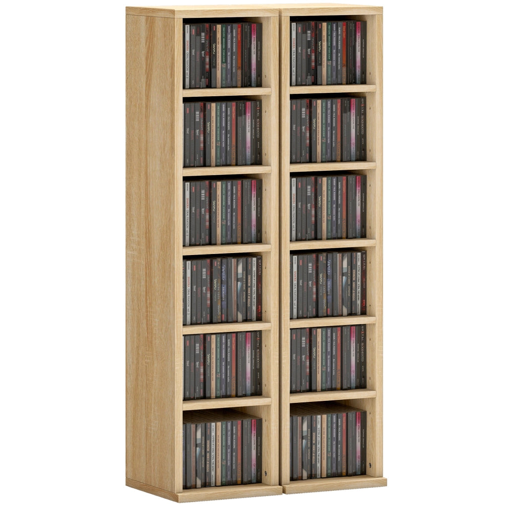 Libreria per CD e DVD 12 Ripiani Aggiustabili ¨C zephmum ¨C Robe 21x22,5x88,5 cm