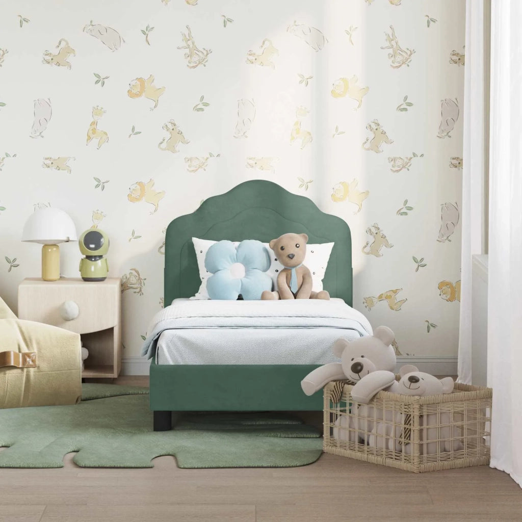Struttura letto per bambini con testata Verde Mare 70 x 140 cm