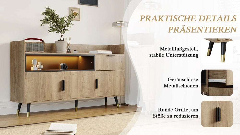 Credenza Moderna ¨C MINIMAL ¨C Legno, Cassetti, Ante, Soggiorno