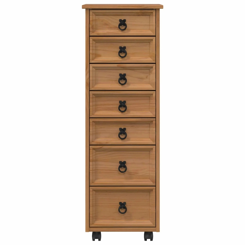 Armadietto Rotolante con Cassetti CORONA Marrone Miele 42040535