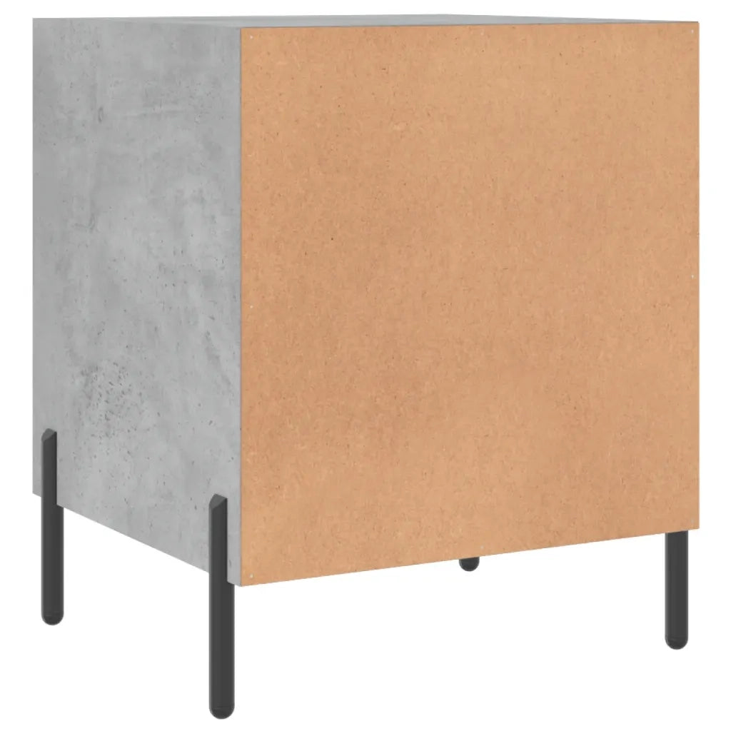 Set di 2 Comodini | Armadio da Notte | Mobiletto da notte Grigio Cemento 40x40x50 cm in Legno Multistrato