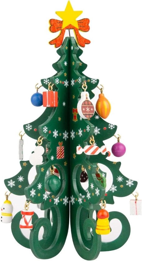 Alberi di Natale Artificiali con 24 Decorazioni per Alberi di Natale Miniature