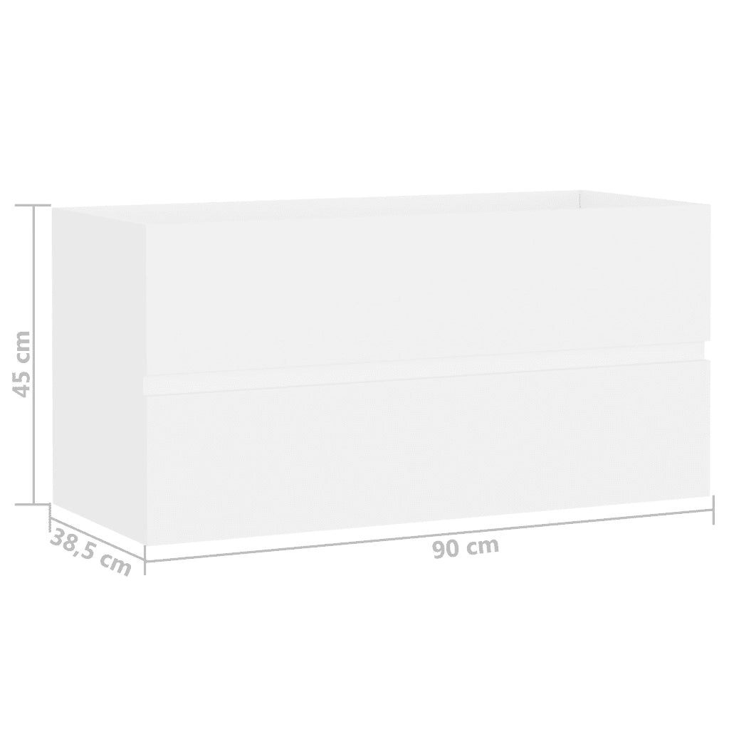 Mobile Lavabo Bianco 90x38,5x45 cm in Legno Multistrato 804755