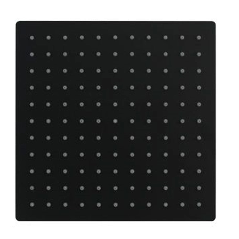 Trade Shop - Soffione Doccia Ultra Slim Quadrato 25x25cm Bagno Miscelatore Nero Attacco Universale 87883 -