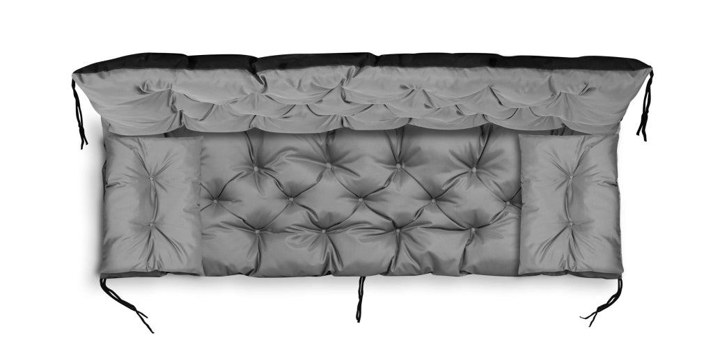 AIO FACTORY Set di cuscini da giardino 150x60x50 cm impermeabile grigio scuro