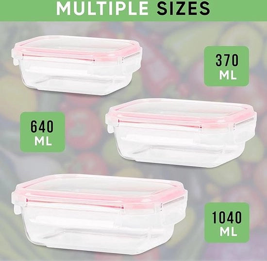 Contenitori di Stoccaggio Alimentare in Vetro - Set di Contenitori di Stoccaggio Alimentare in Vetro