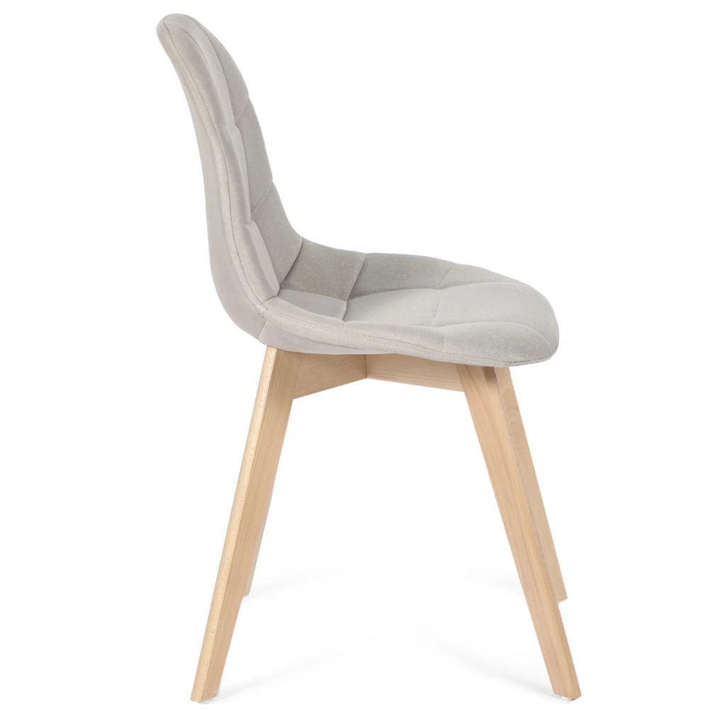 IDMarket - Set di 4 sedie da pranzo in tessuto beige GABY