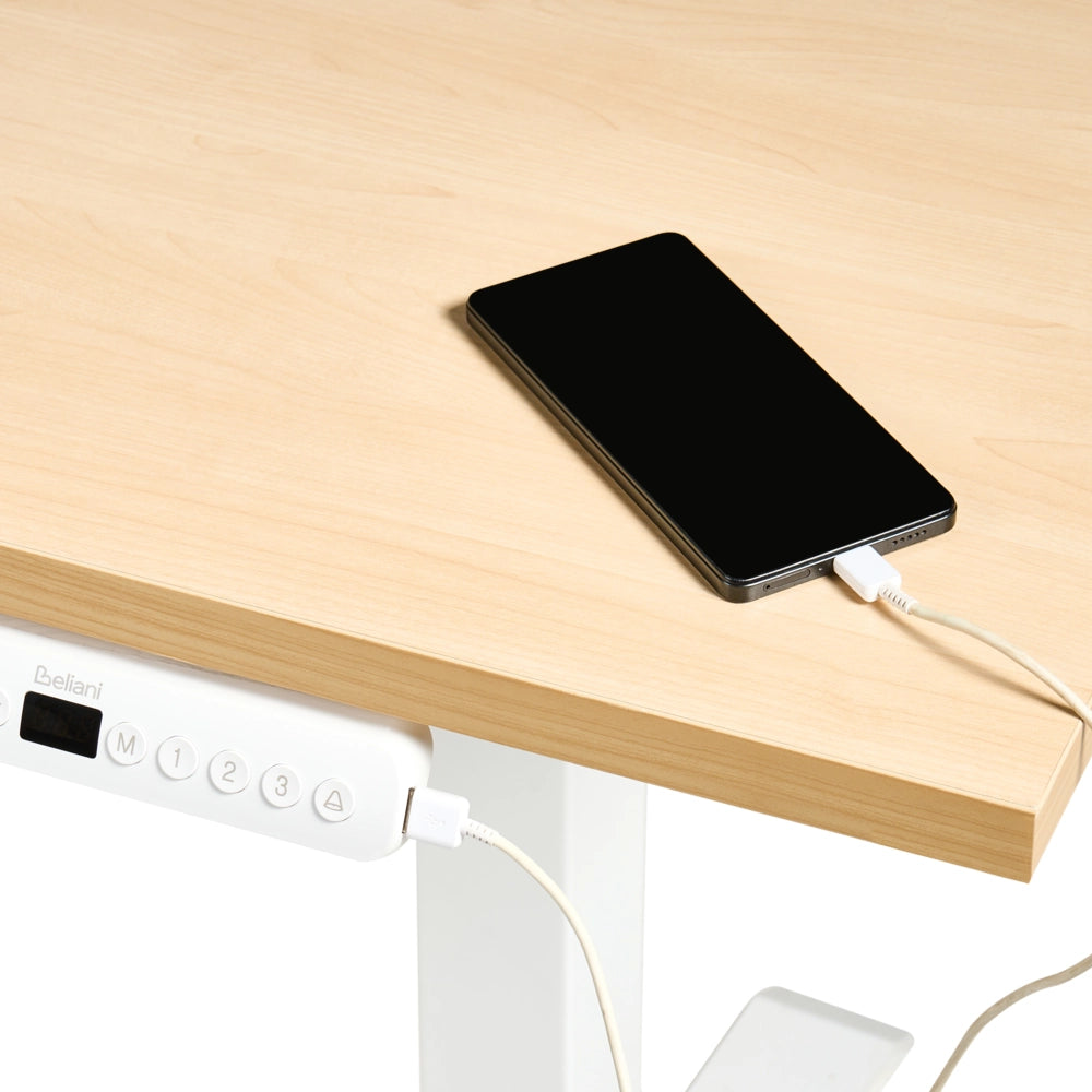 Scrivania regolabile in altezza elettricamente bianco 180 x 72 cm Struttura in acciaio verniciato a polvere