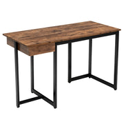 Scrivania per computer 120 x 55 x 75 cm con cassetto profondo e poggiapiedi regolabile stile moderno metallo colore caffè 20_0020814