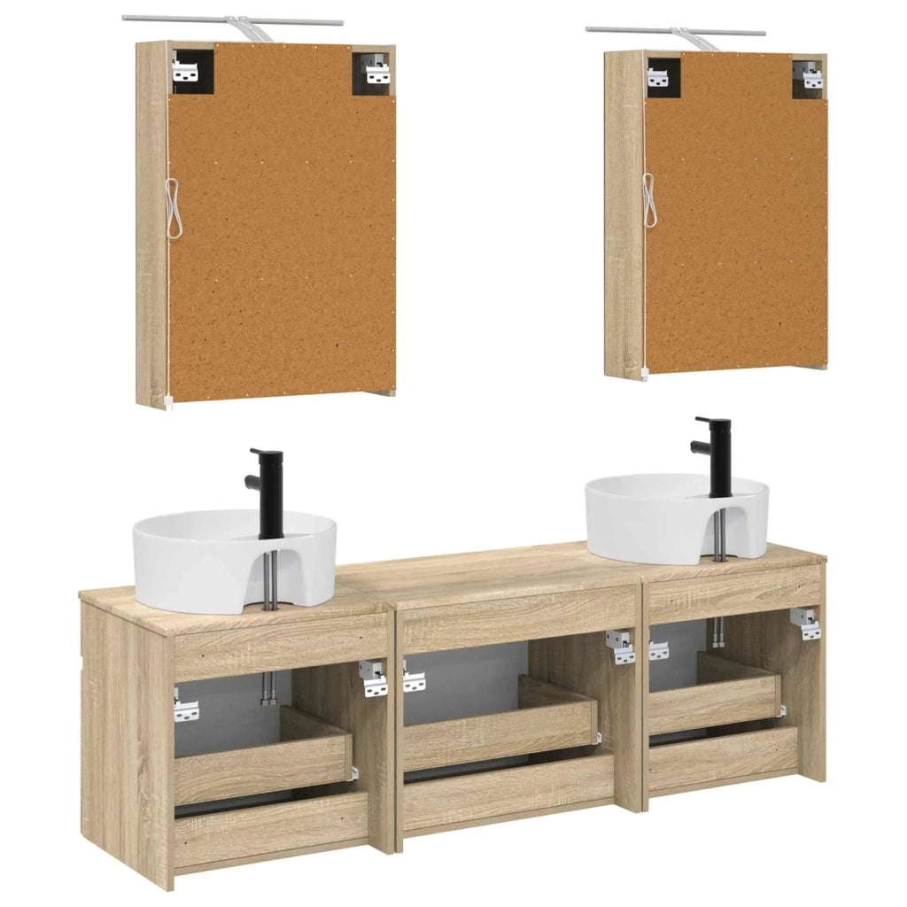 Set di Armadi da Bagno 5 pcs Rovere Sonoma 50 x 14,5 x 70 cm 3406593