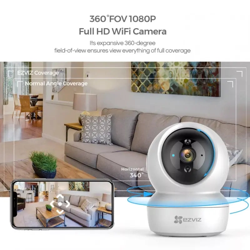 EZVIZ C6N Telecamera Wi-Fi motorizzata per interno 360° + Ezviz T30 smartplug