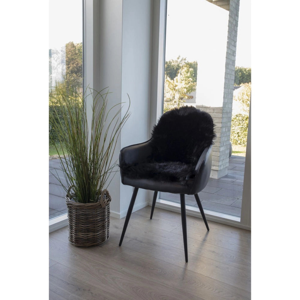 Tappeto Asimmetrico Lambskin, Nero, Poliestere, 85x50x6,5 cm