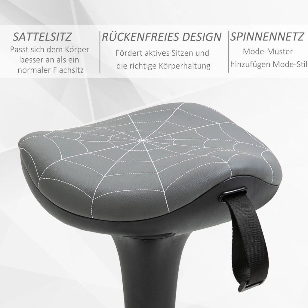 Sgabello da ufficio ergonomico, girevole e regolabile in altezza ¨C zephmum ¨C Grigio, 65.5-83.5 cm