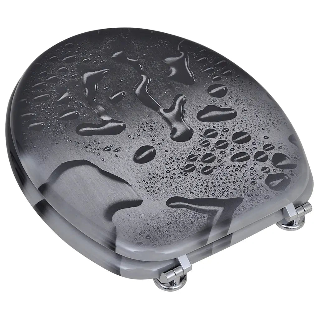 Coperchio da Toilette in MDF con Modello Gocce d'Acqua CFW1685164