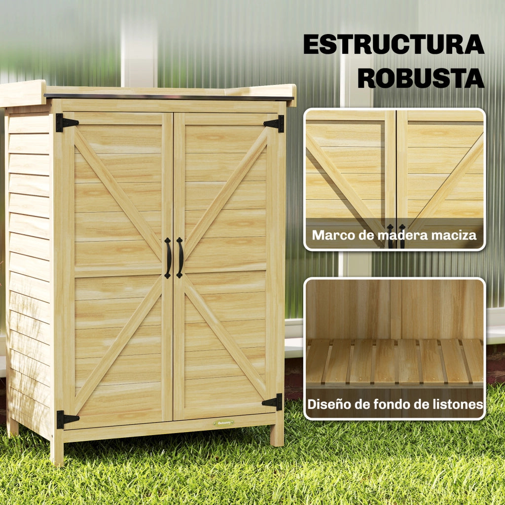 Casetta da Giardino in Legno con Tetto in Metallo ¨C Minimal ¨C 71.5x39x95 cm