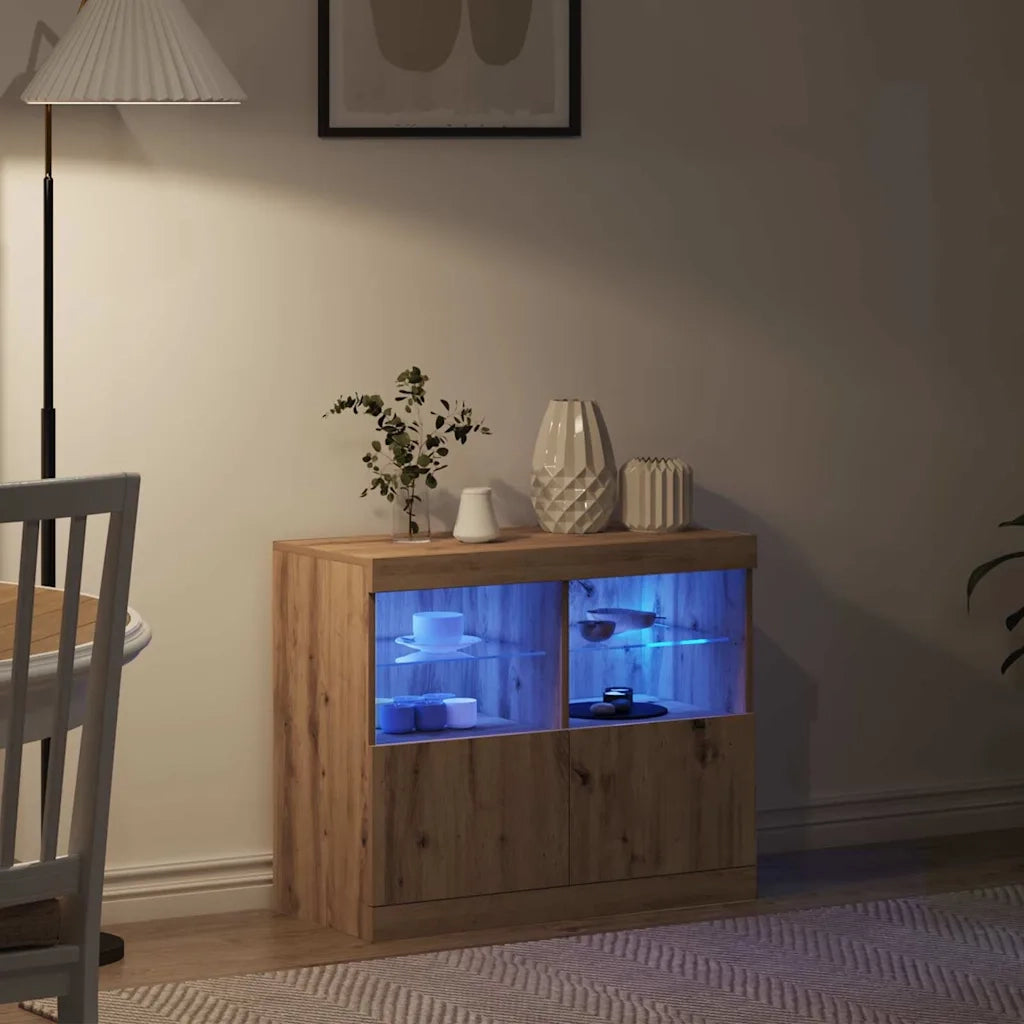 Madia LED Marrone 81 x 37 x 66,5 cm Legno ingegnerizzato 863031