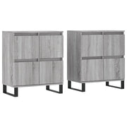 Buffet credenza cassettiera armadio mobile contenitore organizer cucina soggiorno salotti set da 2 legno ingegnerizzato Sonoma grigio 02_0036977