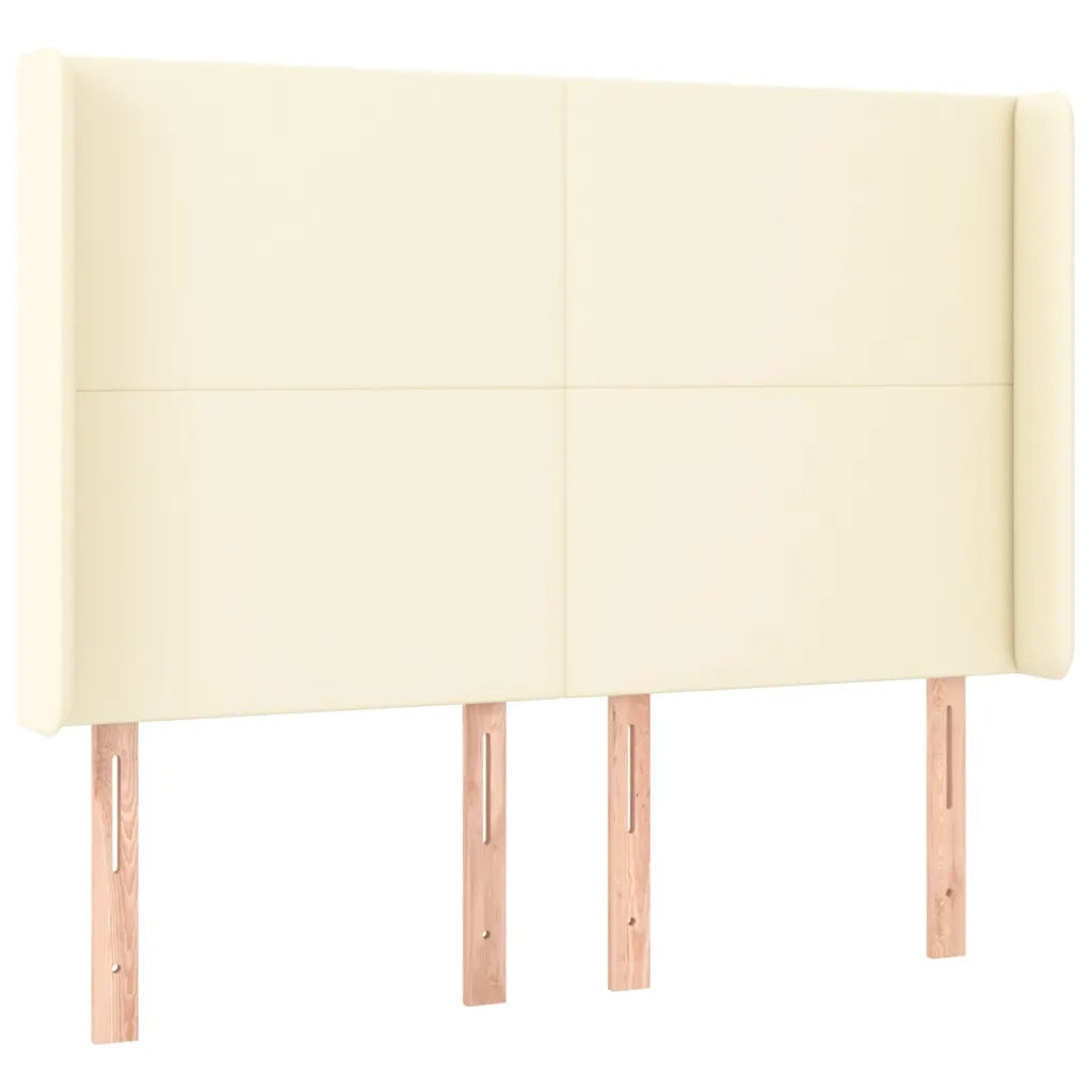 Testiera | Testata ad Orecchio Crema 147x16x118/128 cm in Similpelle