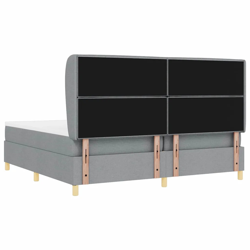 Letto a molle con materasso Grigio chiaro 200 x 200 cm Tessuto 3340711
