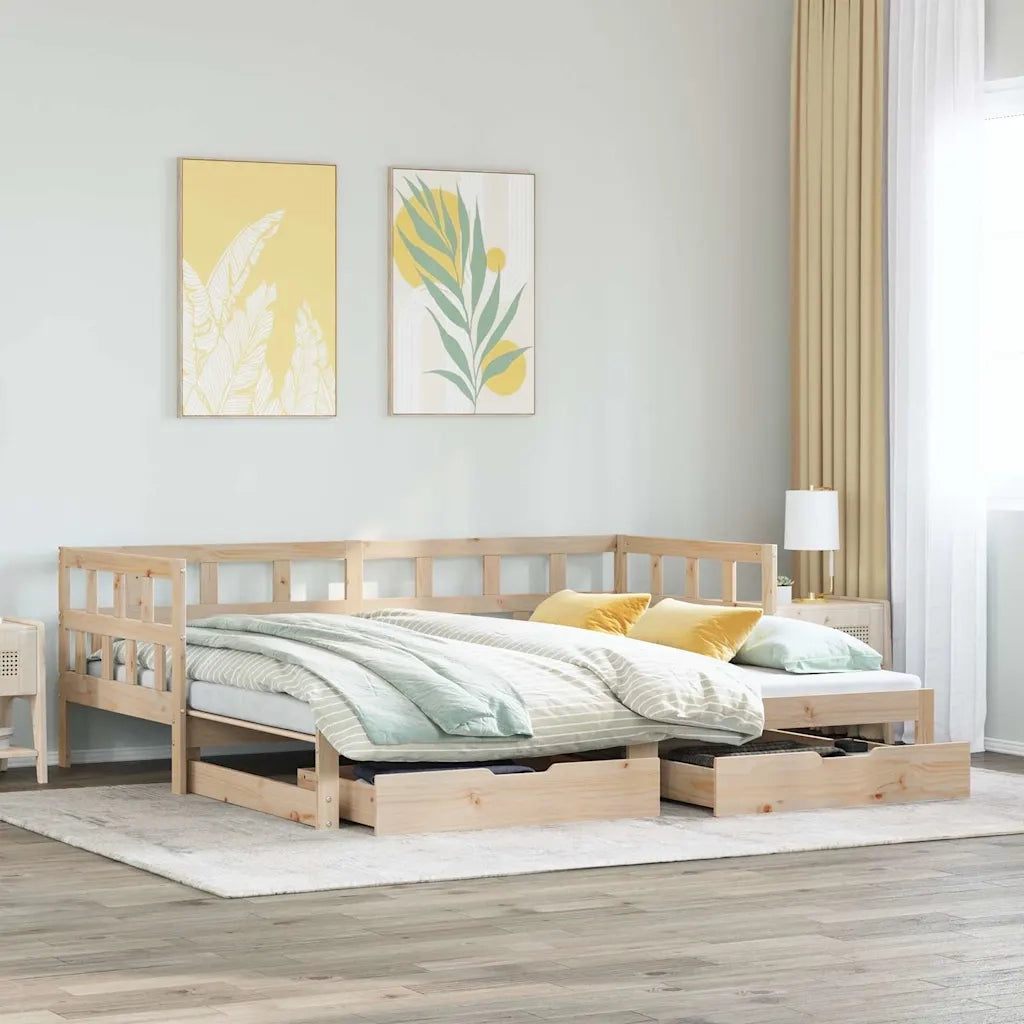Divano Letto Estraibile con Cassetti senza Materasso 80x200 cm 3302209