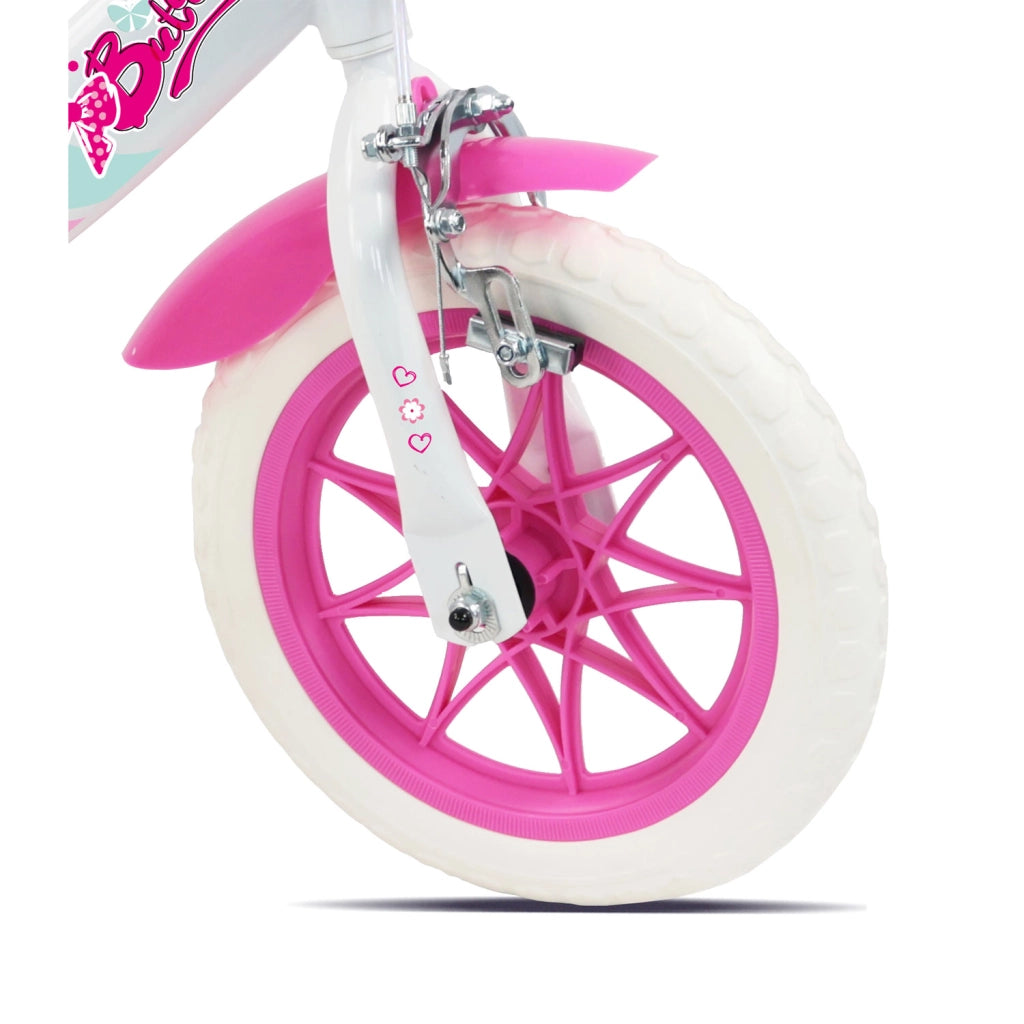 Bicicletta per Bambine 12" Butterfly Freno Caliper e Stabilizzatori in Acciaio Hi-Ten Rosa