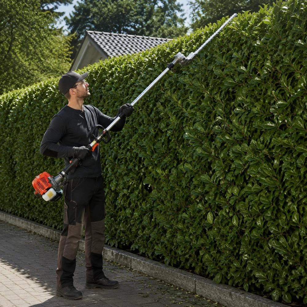 6-in-1 Petrol Hedge Trimmer, 33cc Long-reach Hedge Trimmer, 0.8L