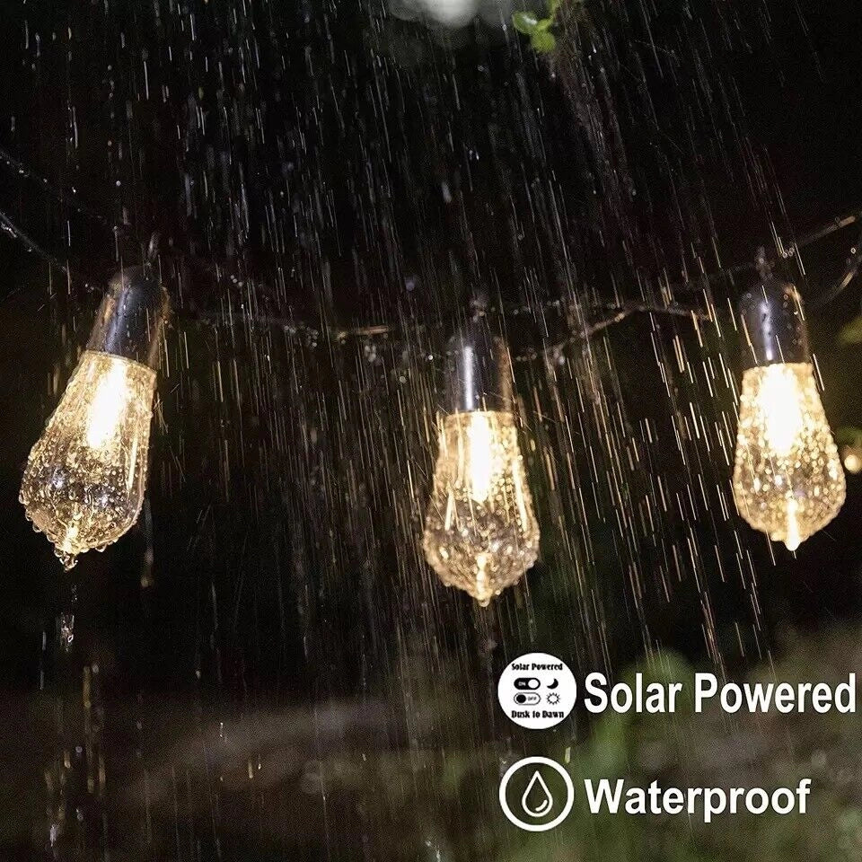 Catena di luci a Led 10 Lampadine per esterno Giardino ad energia solare da 4.5M