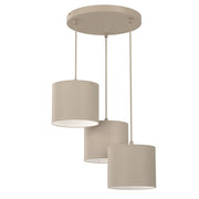 Lampada sospesa Arden 3xE27 beige tessuto Luminex