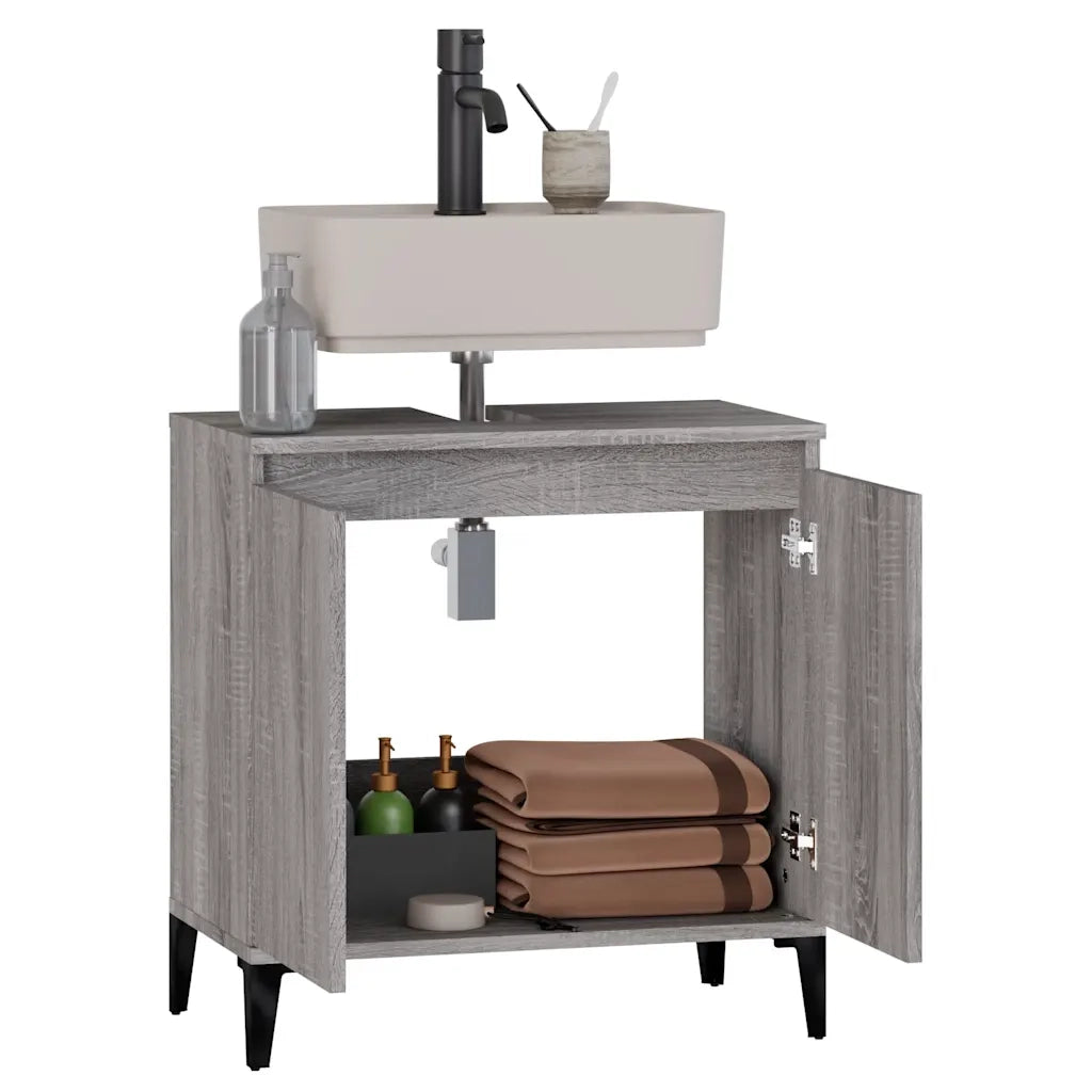 Mobile Lavabo Grigio Sonoma 58x33x60 cm in Legno Multistrato 821266