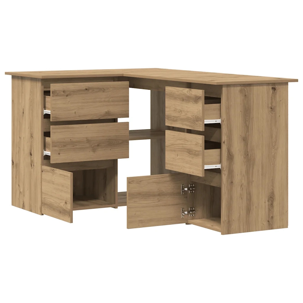Scrivania Angolo Rovere Artigianale 145x100x76 cm Truciolato
