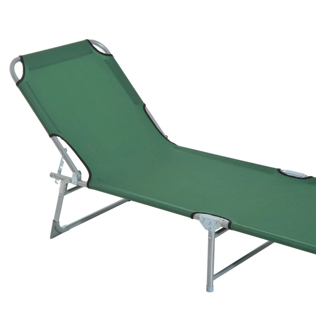 Letto da Campeggio Pieghevole con Testiera Regolabile ¨C Zephmum ¨C Verde 187x58x28 cm
