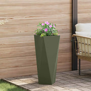 Fioriera-Vaso-Contenitore per Piante Verde oliva 30 x 30 x 75 cm Acciaio