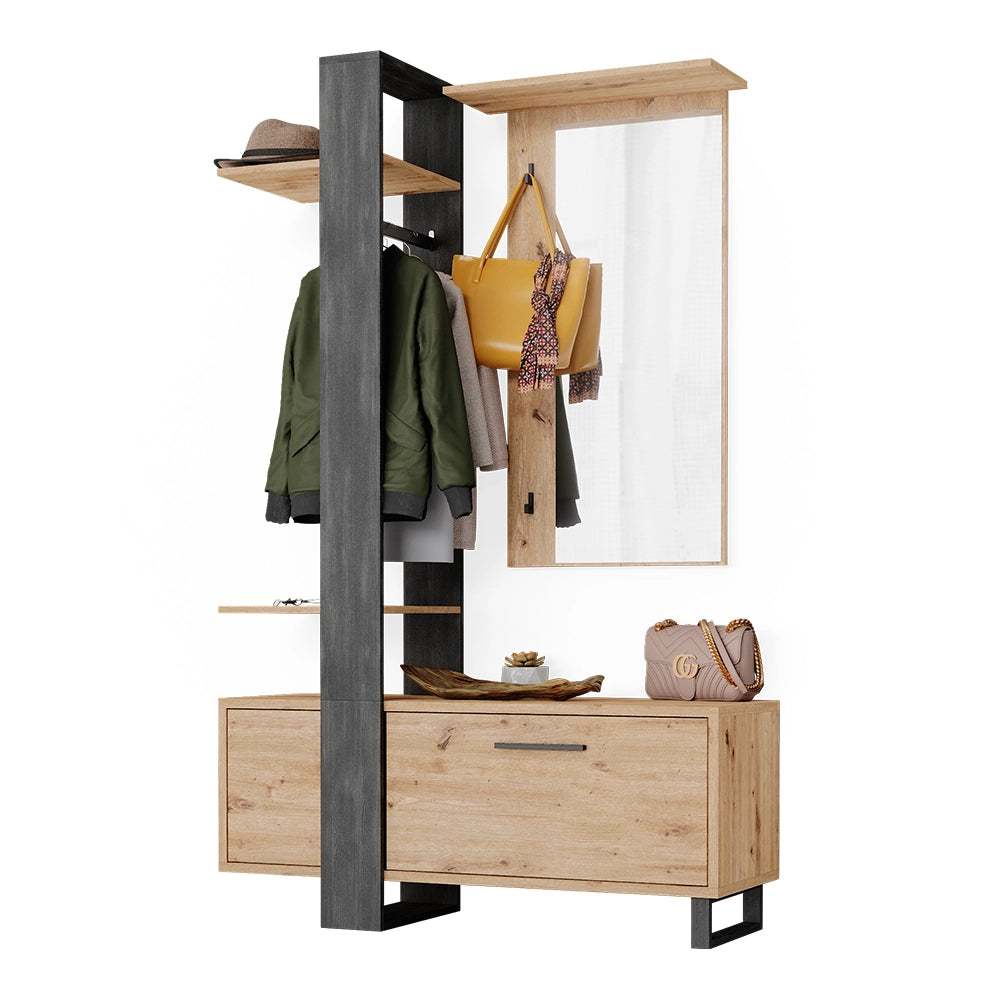 Vicco Armadio da ingresso Marrone 120 x 192 cm