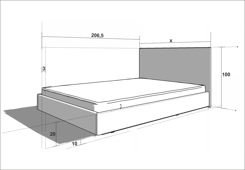 LETTO IMBOTTITO SONAR FIVE 120x200 SOLIK OAK NATURALE