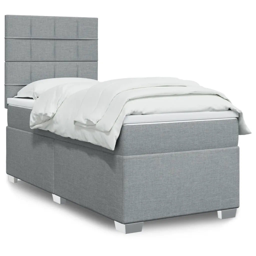 Giroletto a Molle con Materasso Grigio Chiaro 90x200 cm Tessuto 3292671