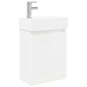 Mobile Bagno | Armadio da bagno con rubinetto Bianco Lucido 45,5 x 22,5 x 84 cm