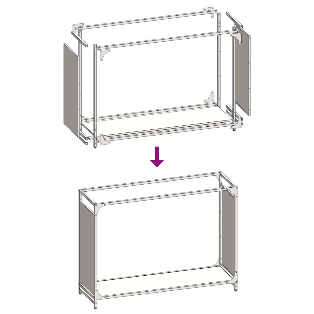 Rastrelliera per Legna da Ardere Antracite 90x28x65 cm CFW2077561