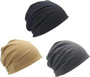 Cappelli a maglia - 3 pezzi Cappelli a maglia semplici e alla moda Nero S/M