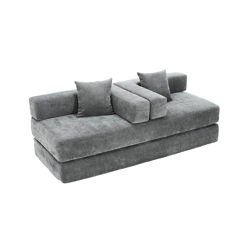 Divano angolare 4 posti - Xylo - Con chaise longue, braccioli larghi, modulare