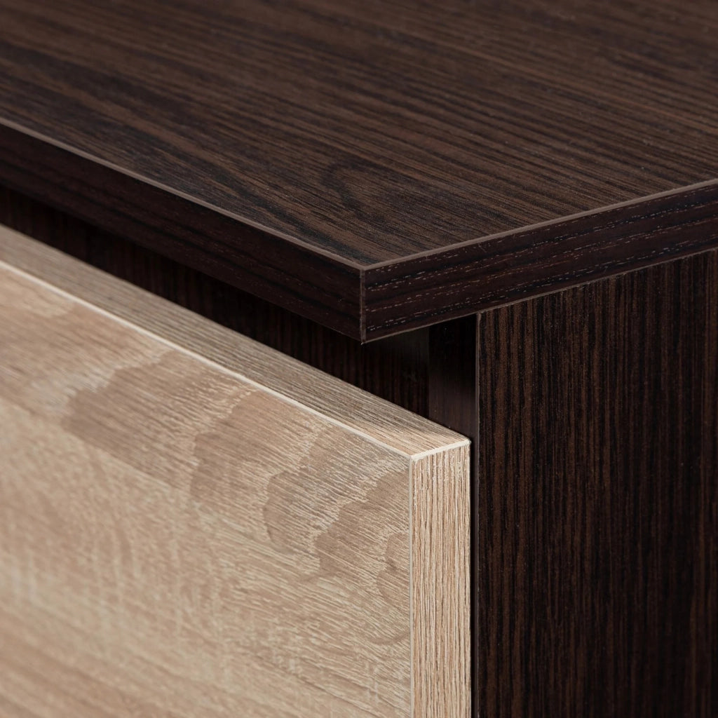 Comodino AKORD CL2 Wengé 40 cm 2 cassetti inserto frontale Sonoma Quercia 40x35x40 cm