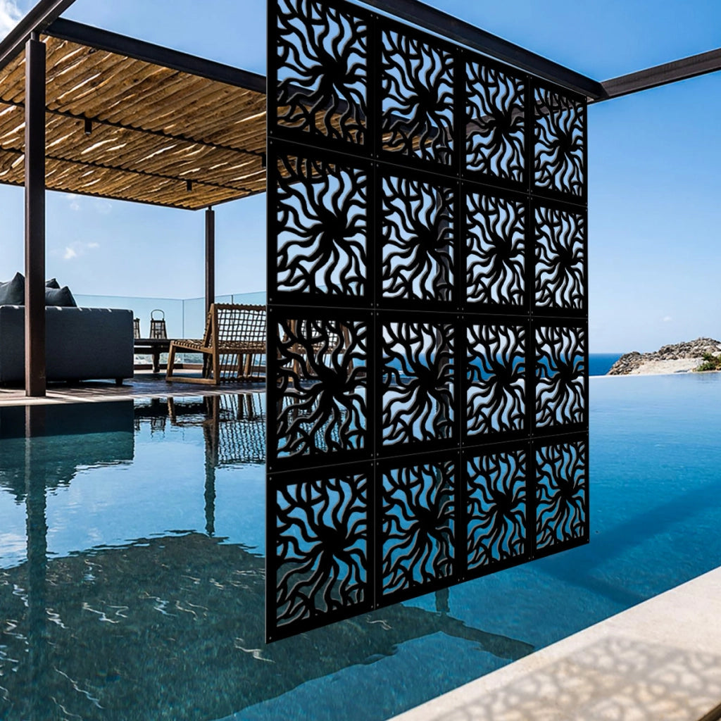 SPLASH - Pannello in PVC traforato - Parasole Colore: nero, Misura: 73x73 cm