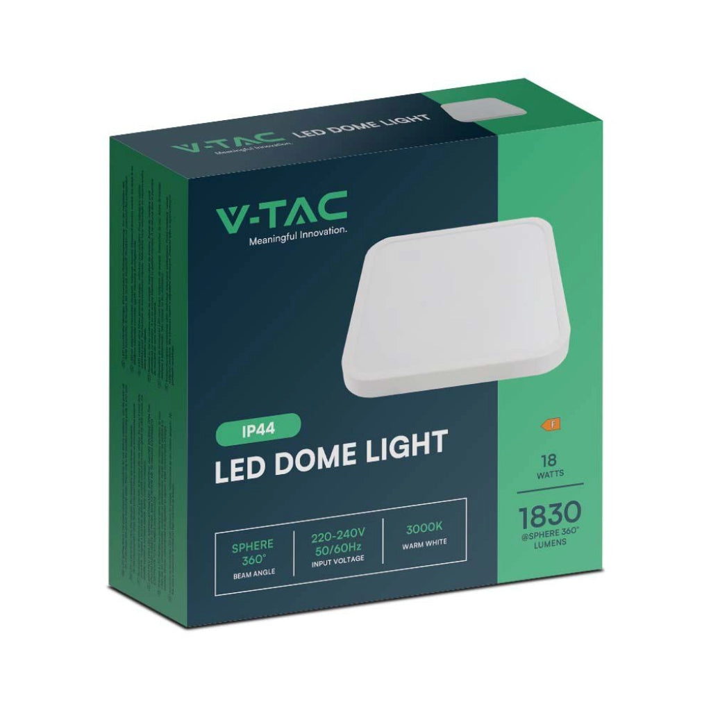 Plafoniera LED Quadrata 18W Cornice Bianco 4000K IP44