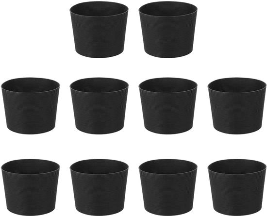 Cappuccino confezionato in sacchetto - Copertura per tazza in silicone - Reutilizzabile e impermeabile - Nero - Fusto per bottiglia con antislip - Adatto per uso quotidiano