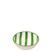 Zafferano Set 6 Ciotole Righe Collezione Lido in Ceramica Artigianale Italiana Verde Design a Righe Verticali Elegante e Moderno per Tavola