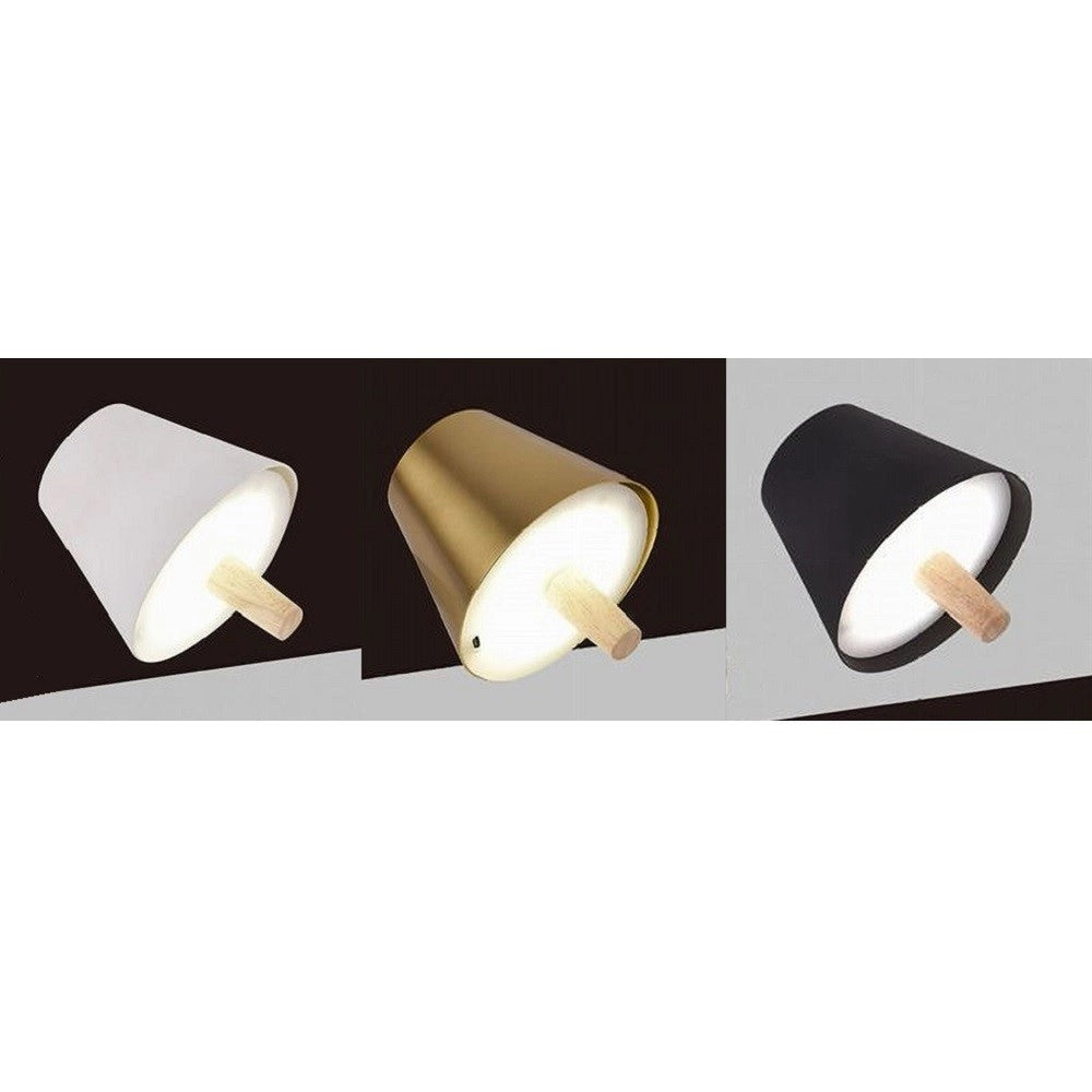 Trade Shop - Lume Testa Lumetto Led 2.8 W Ricaricabile Dimmmerabile Cct 3 Colori Luce D10-3c -