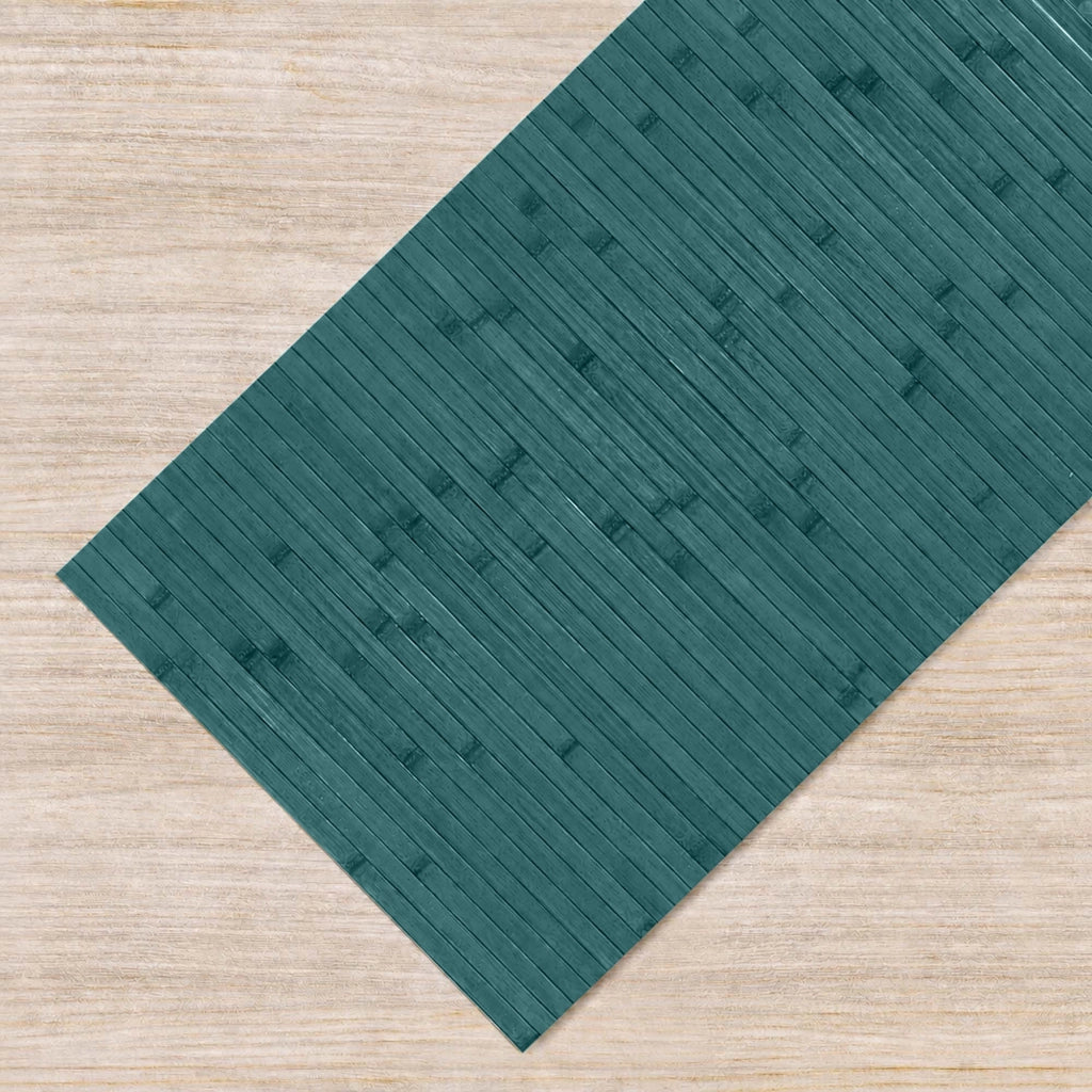 Tappeto Passatoia In Vero Bamboo Tappeto Cucina Ingresso In Legno Antiscivolo Aderente Lavabile E Antimacchia Tagliabile  Salvia - 50x350 cm