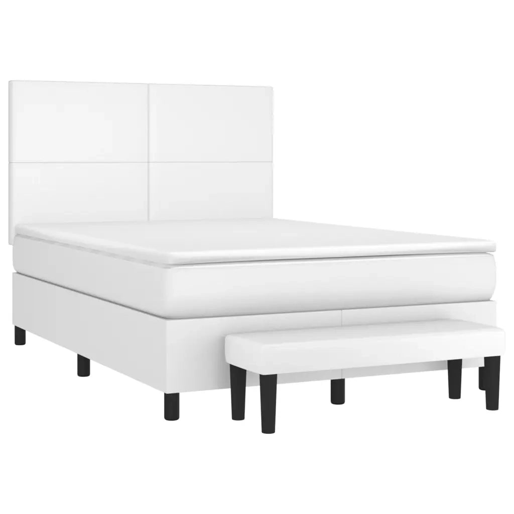 Giroletto a Molle con Materasso Bianco 140x190 cm in Similpelle 3137540