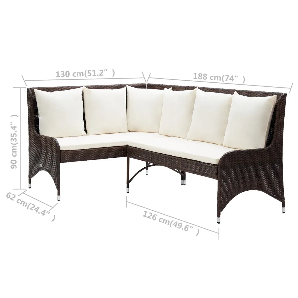Divani Angolari da Giardino 2 pz in Polyrattan Marrone cod mxl 70662