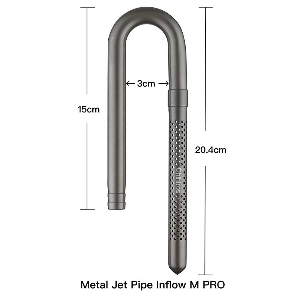 Chihiros Metal Jet Pipe Inflow M PRO - kit di aspirazione in acciaio inox per tubi 12/16mm
