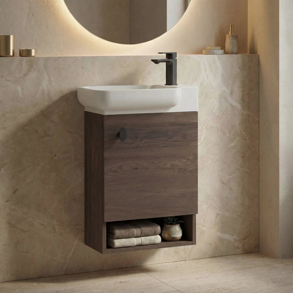 Mobile lavabo "Begonya 55" - 53 x 33 x 75 cm - Noce scuro